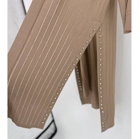Joseph Ribkoff Studded Brown Bride Cover-Up Duster Cardigan Sz L Preppy Coastal - Picture 4 of 10
